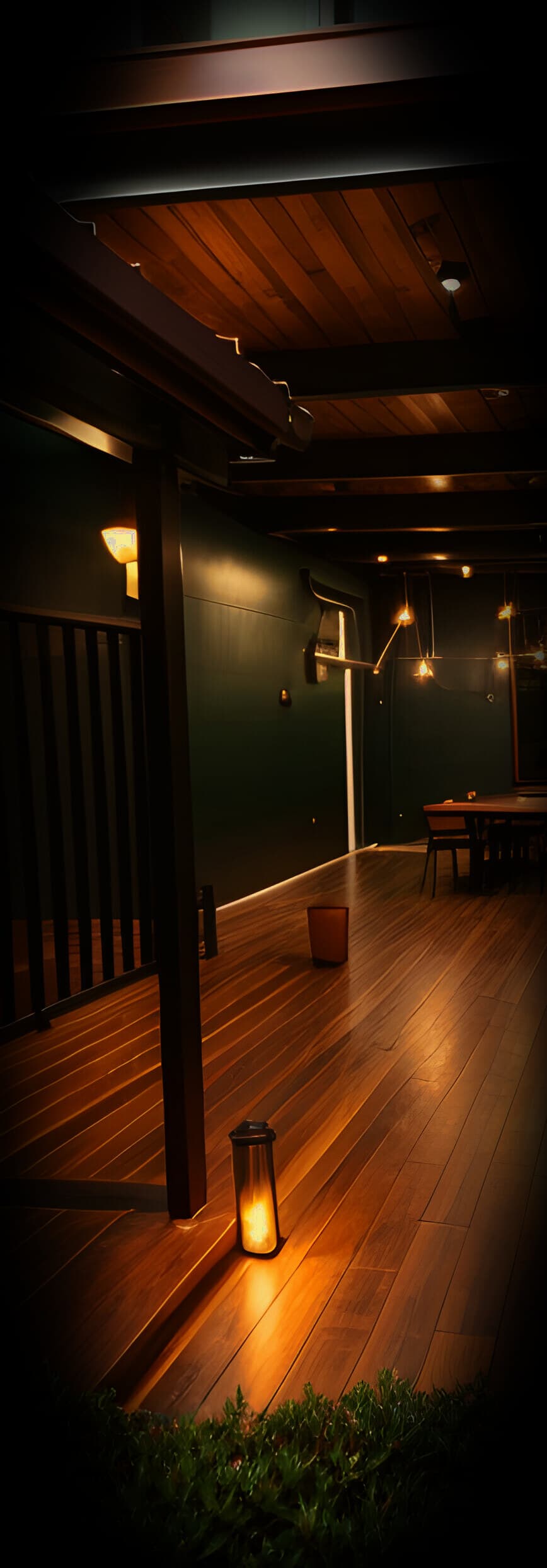 The Yard deck after dark