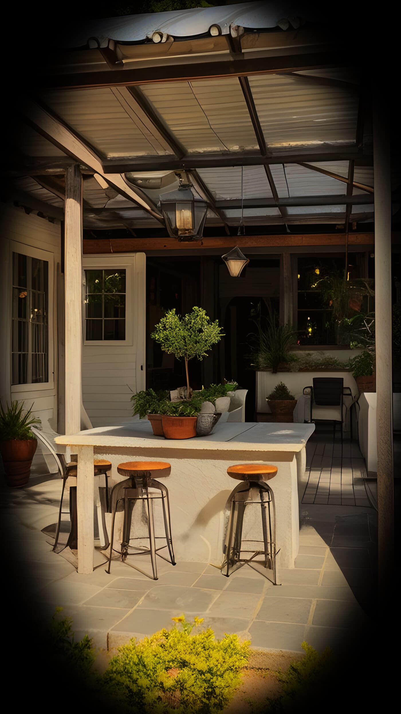 The string-lit lounge at The Yard